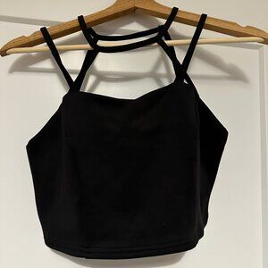 Supre cropped black tank multi–spaghetti strap with Geometric design size small